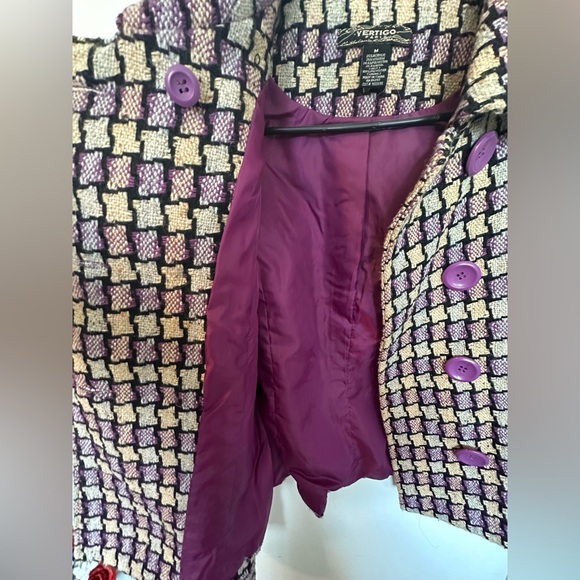 Purple/ Tan Peacoat - Picture 2 of 4